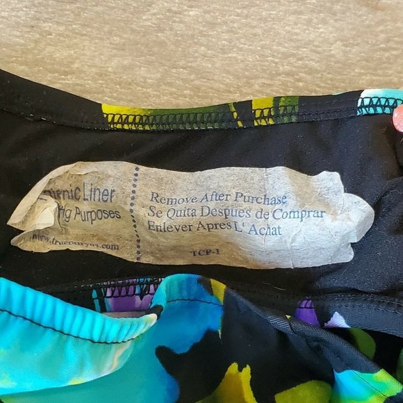 NWOT Slim Shaper Tropical Floral One Piece Swimsuit Slimming Ruching Missy 14 - Picture 7 of 10